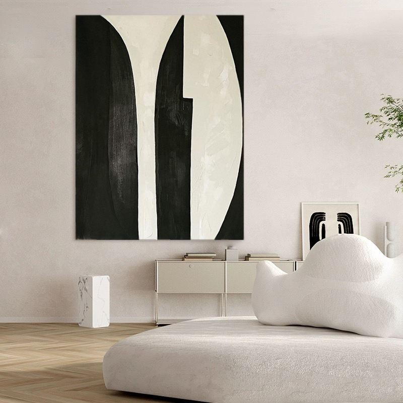 HW.ART原创手绘《空境》侘寂风装饰画客厅挂画玄关餐厅抽象画手工