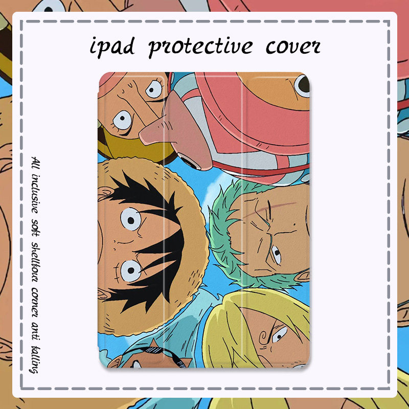 海贼王ipadmini6适用ipad2021pro11三折款10.2笔槽air4/2保护套20/19苹果mini5迷你3壳10.5爱派平板套5/6动漫