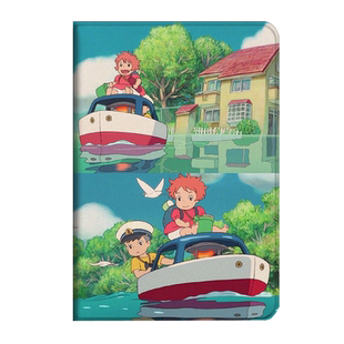 波妞宗介ipadmini6适用ipad2021pro11三折8新款10.2笔槽air4/2保护套20/19苹果mini5动漫壳10.5爱派平板套5/6