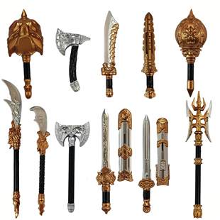 适用于乐高青龙偃月刀倚天剑三国积木人仔武器方天画戟零配件玩具