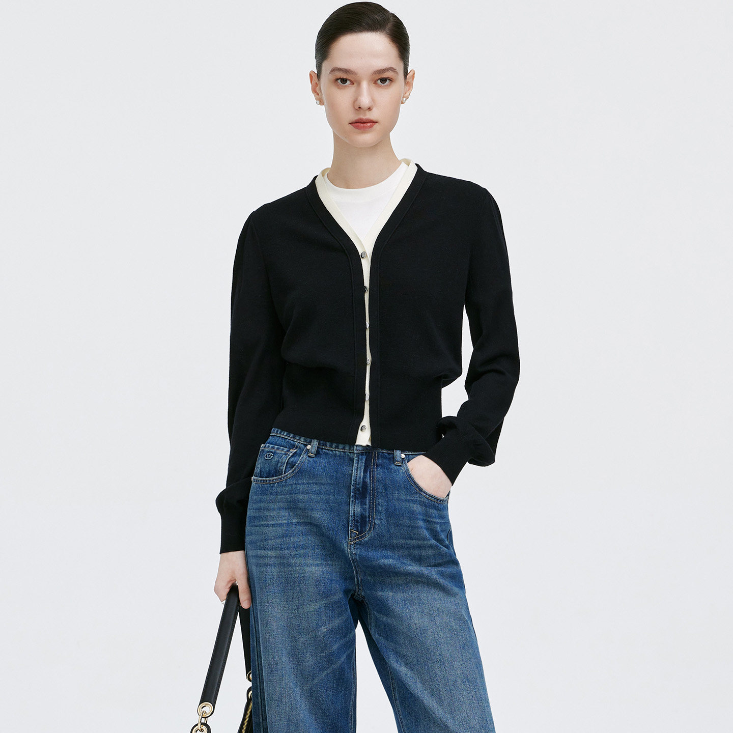 GIOVANNI VALENTINO女士春秋季针织衫短款时尚休闲