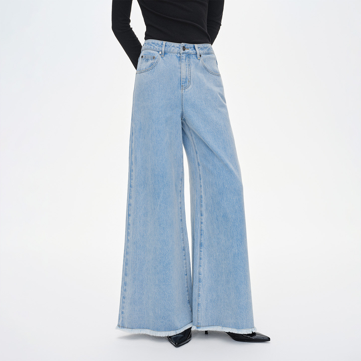 GIOVANNI VALENTINO春秋季女士高腰牛仔裤休闲宽松显瘦阔腿长裤子 - GIOVANNI VALENTINO旗舰店出品