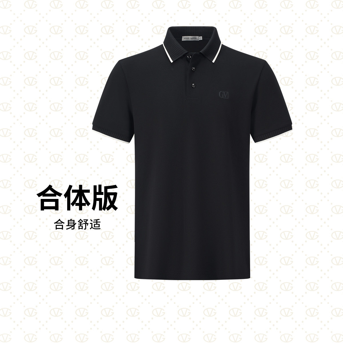 GIOVANNI VALENTINO/卓凡尼·华伦天奴夏季男士休闲POLO衫短袖