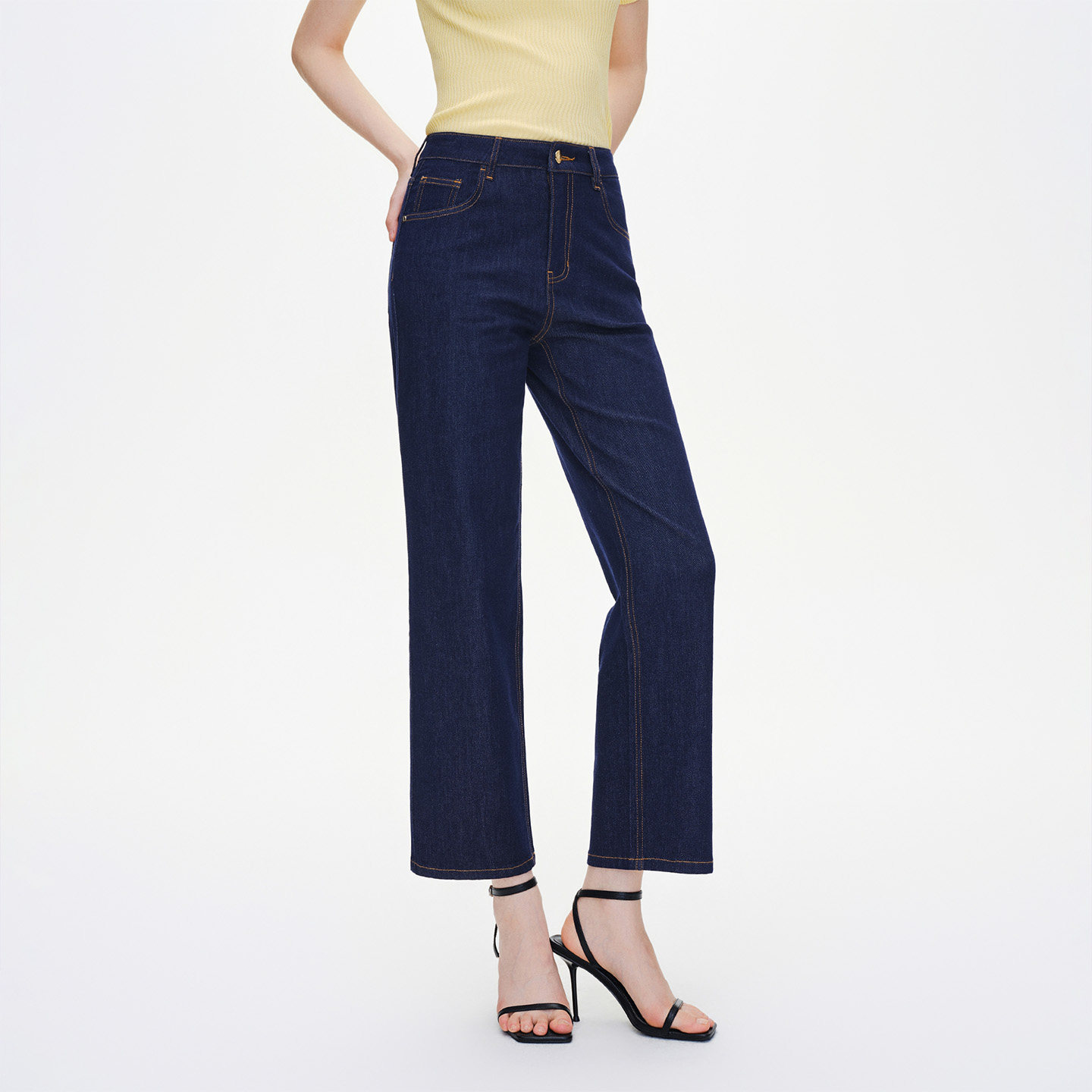 GIOVANNI VALENTINO春夏季女士牛仔裤直筒休闲高腰显瘦通勤九分裤 - GIOVANNI VALENTINO旗舰店出品