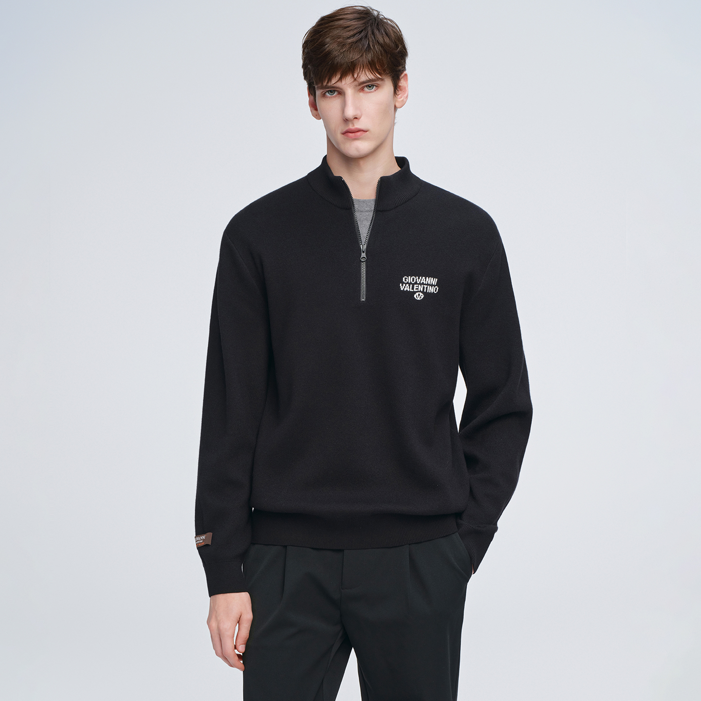 卓凡尼·华伦天奴半拉链针织衫