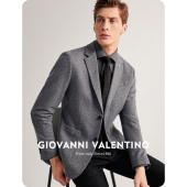 羊毛 西装 GIOVANNI 商务休闲修身 秋冬便西外套 VALENTINO西服男士
