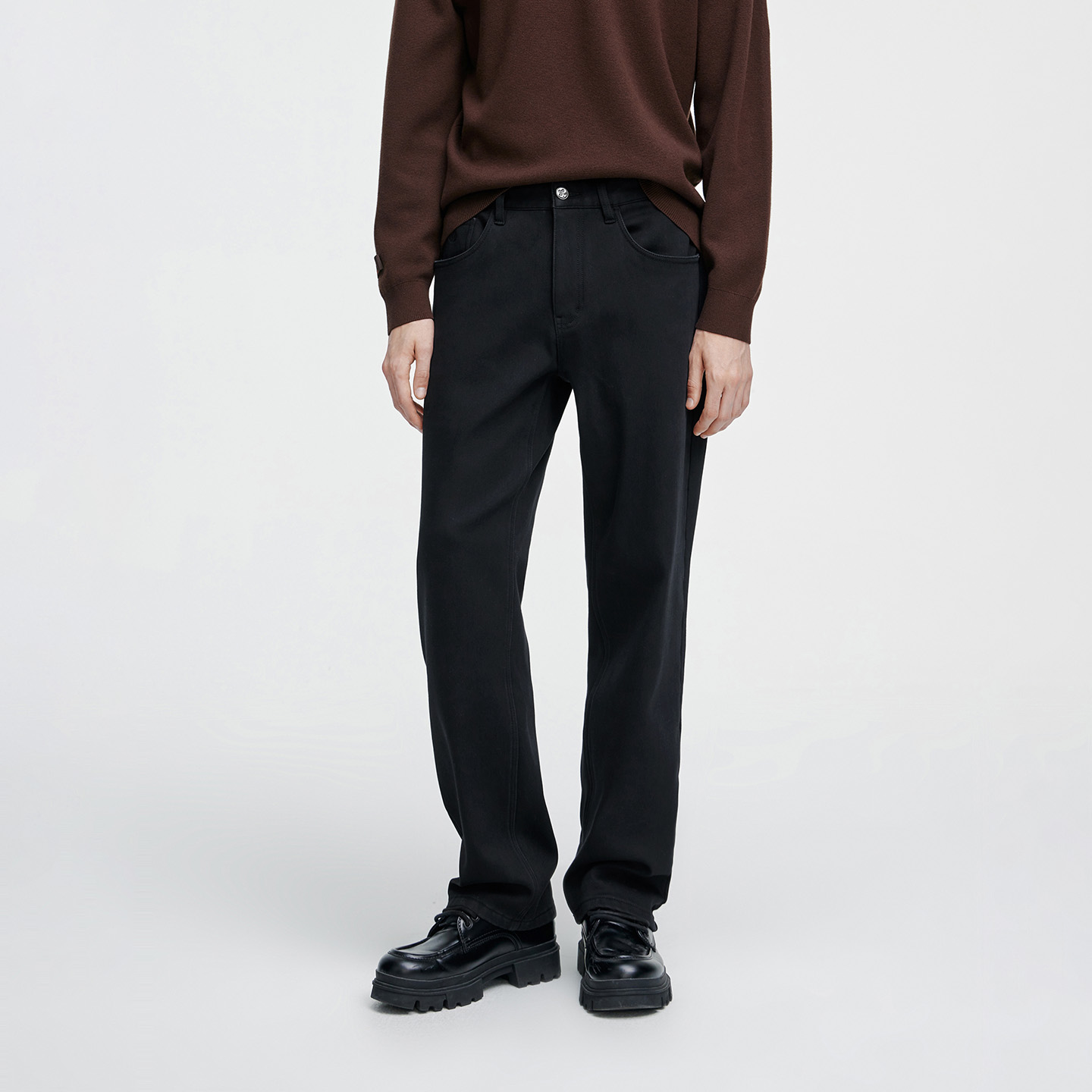 卓凡尼·华伦天奴加绒直筒牛仔裤