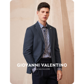 男休闲平驳领便西外套春季 VALENTINO商务西装 GIOVANNI 西服 羊毛