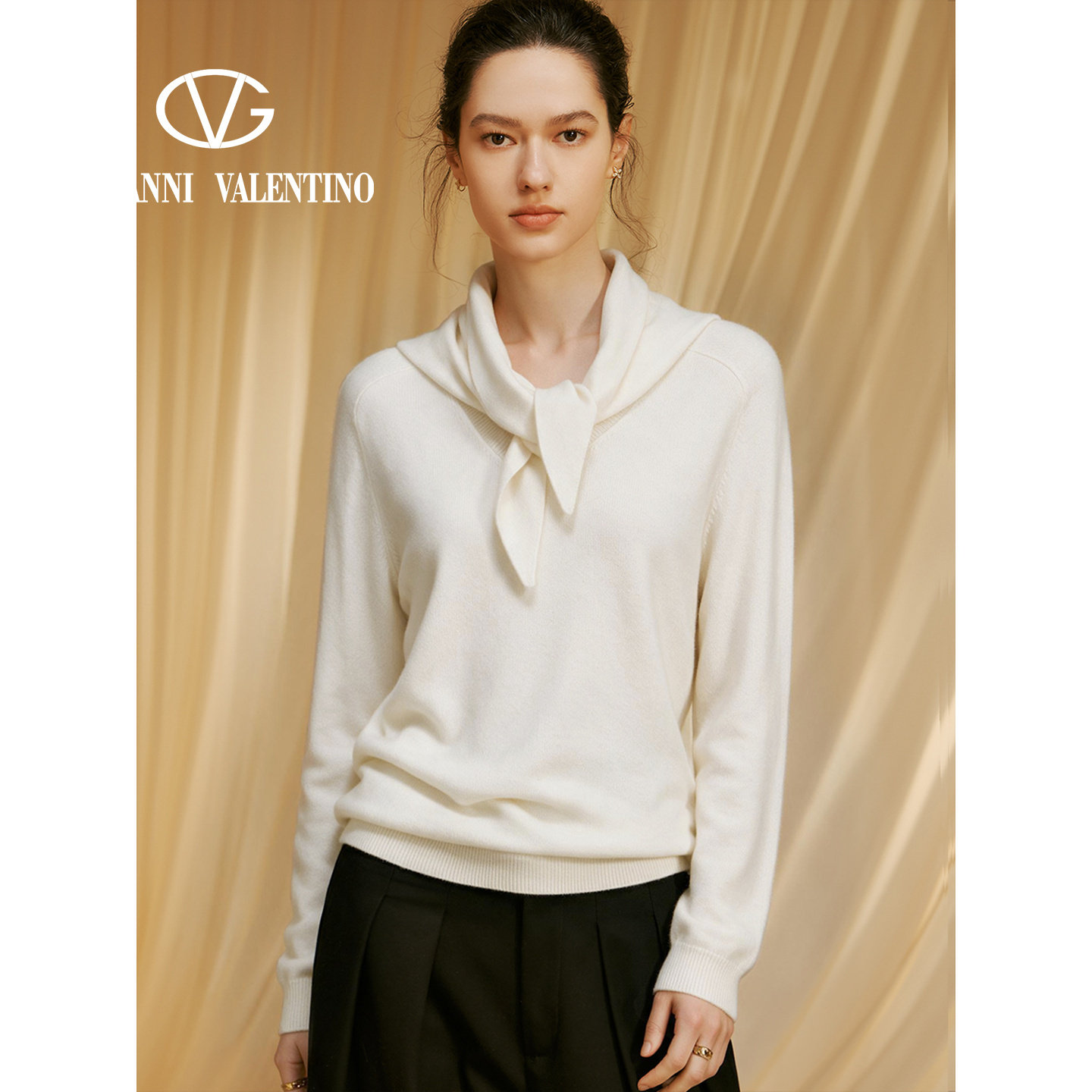 GIOVANNI VALENTINO高级感秋冬针织衫长袖休闲上衣细腻亲肤上衣
