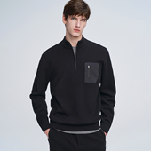 VALENTINO秋冬季 半拉链立领羊毛针织衫 男士 GIOVANNI 时尚 休闲毛衣