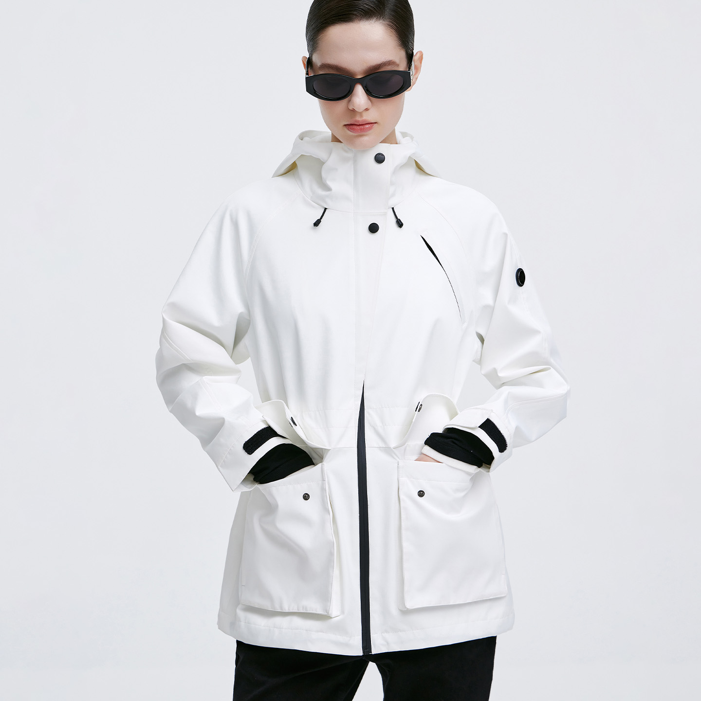 卓凡尼·华伦天奴中长款连帽风衣