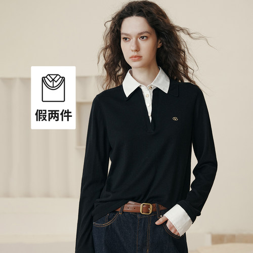 卓凡尼·华伦天奴翻领休闲针织衫