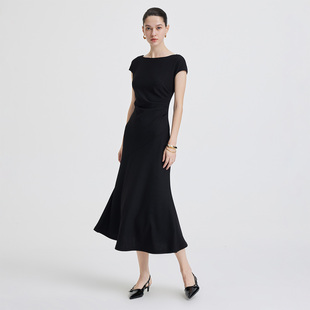 连衣裙设计感通勤风短袖 修身 圆领鱼尾裙 VALENTINO中长款 GIOVANNI