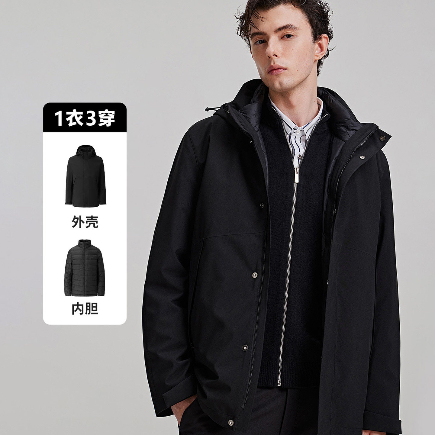 卓凡尼·华伦天奴三合一羽绒服