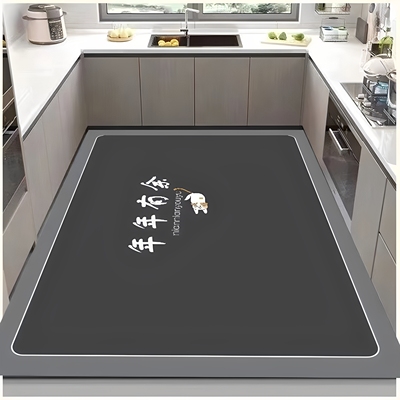吸水防水地毯大尺寸家用脚垫子硅藻厨房地垫防滑防油可擦免洗专用