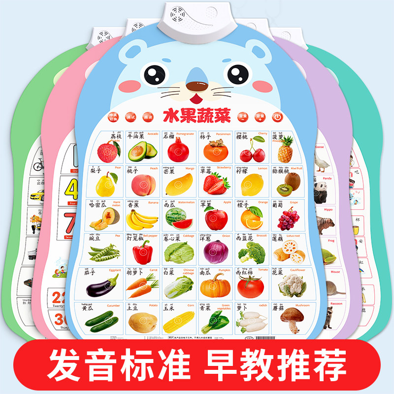 有声早教挂图宝宝启蒙发声婴幼儿童点读认知墙贴拼音学习识字认字