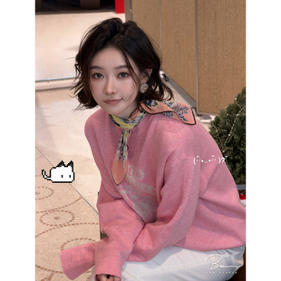 佟小白TXB 斗牛犬908 春季圆领休闲字母印花横织双层舒适毛圈卫衣