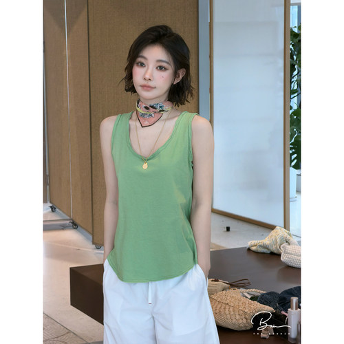 佟小白TXB “特调果茶”无袖背心女做旧系列夏季外穿薄款吊带上衣
