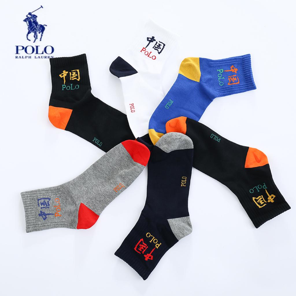 polo男袜子秋冬运动百搭国潮袜