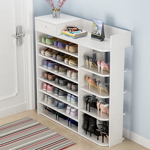 鞋架简易多层收纳鞋柜家用门口室内放经济型实木色置物架子大容量
