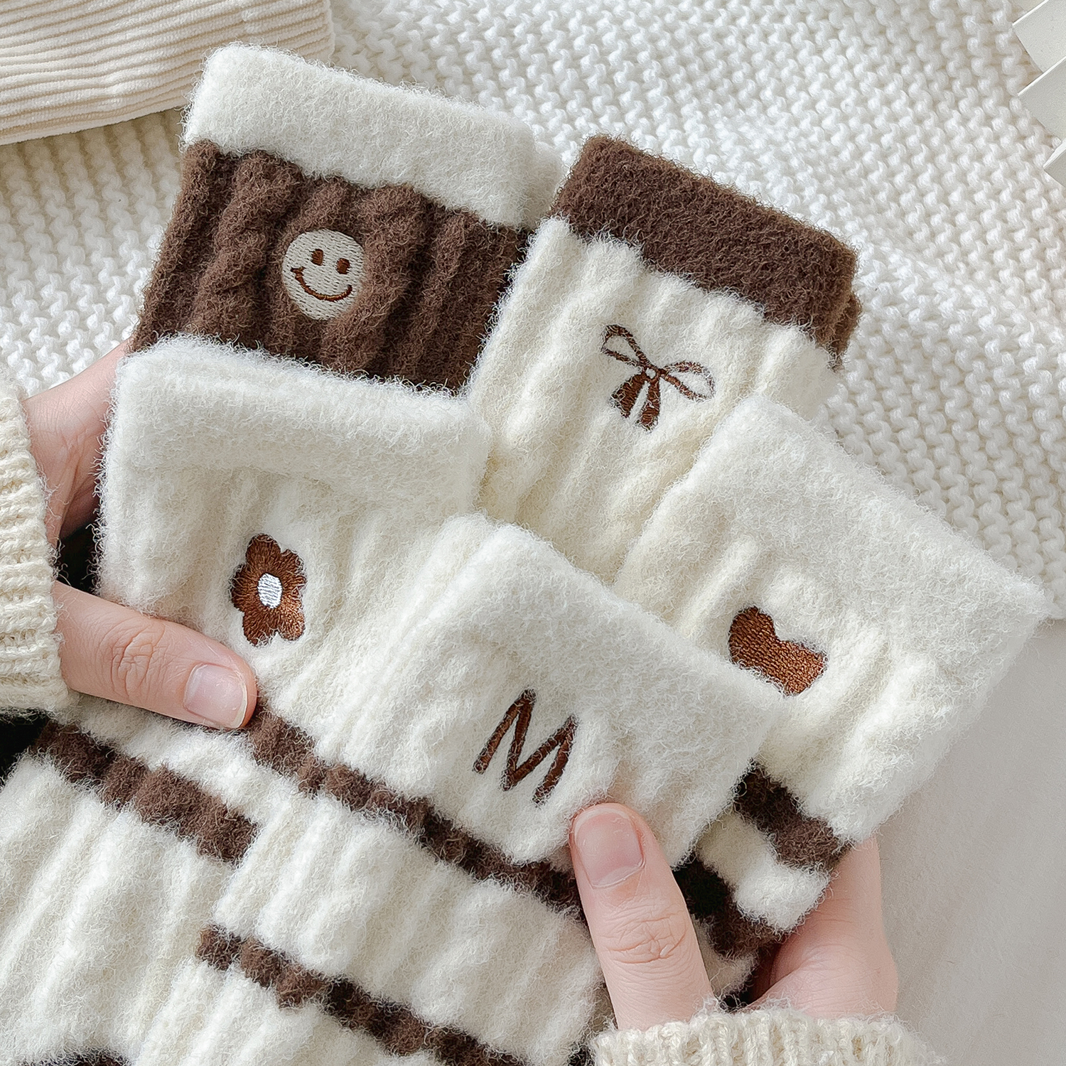 澳绒袜子女冬季长袜保暖加厚