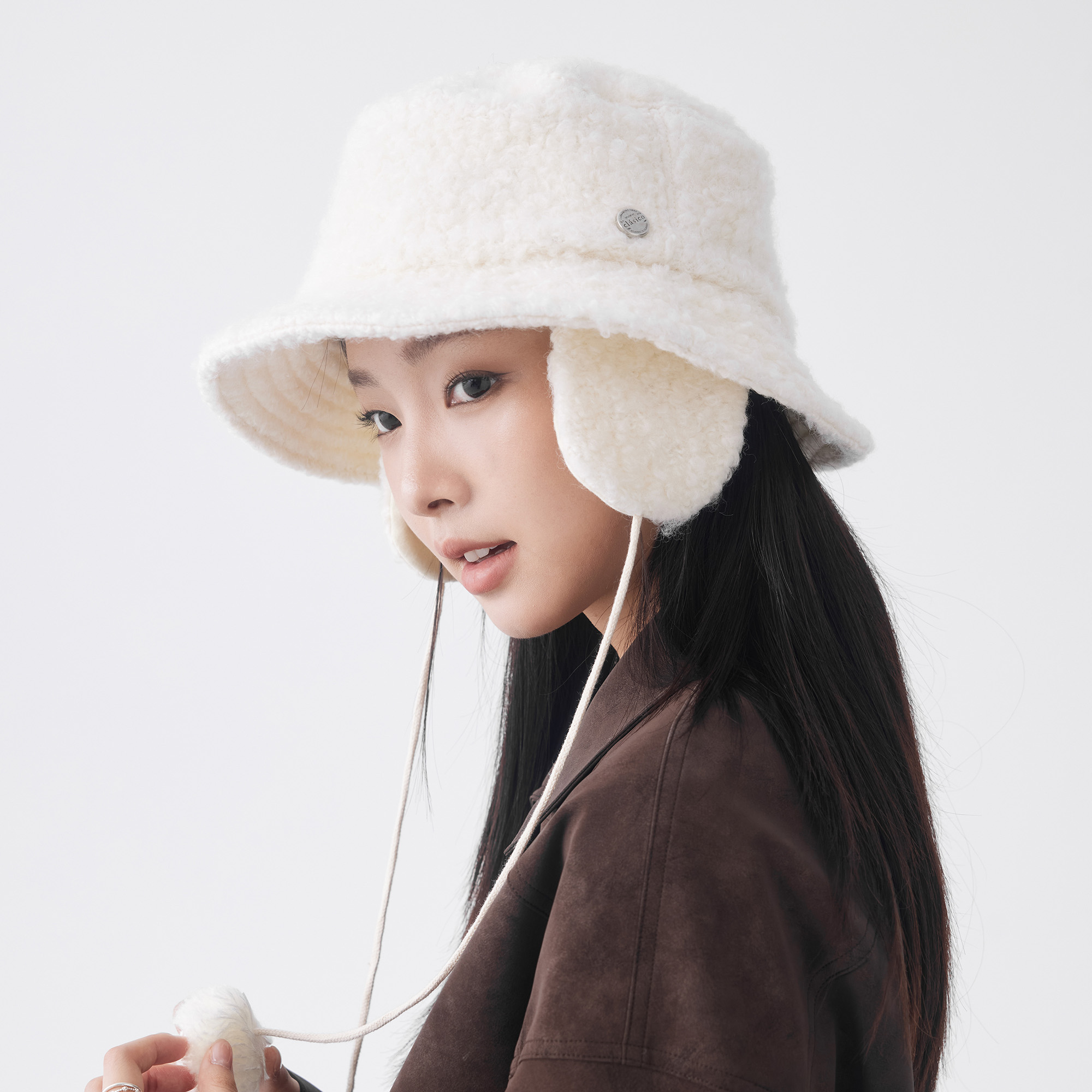 clásico秋冬新款护耳渔夫帽保暖