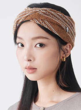 clásico弹力针织多用发带秋冬大头围加宽多戴发带围脖堆堆帽