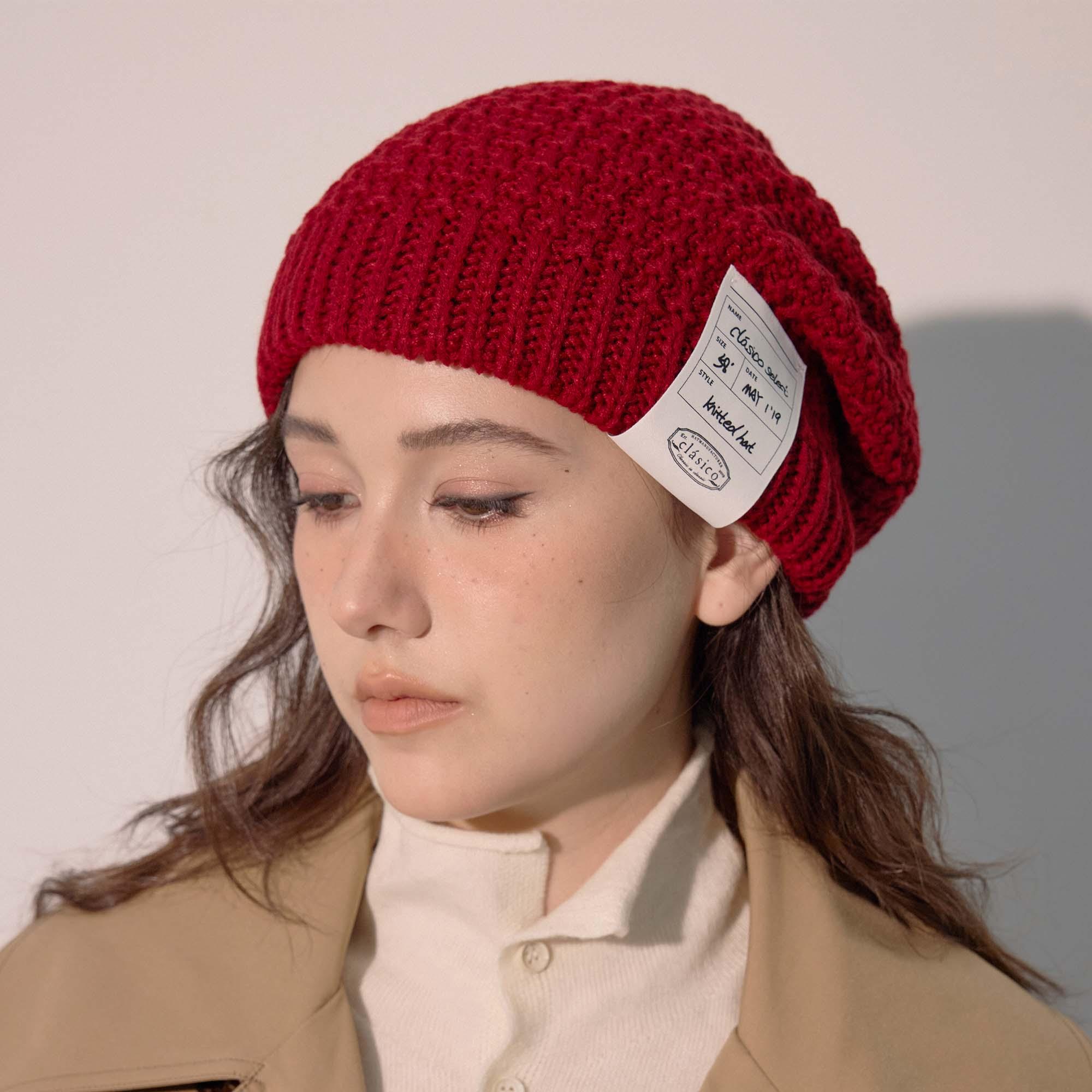 休闲针织帽弹力针织纯色经典秋冬