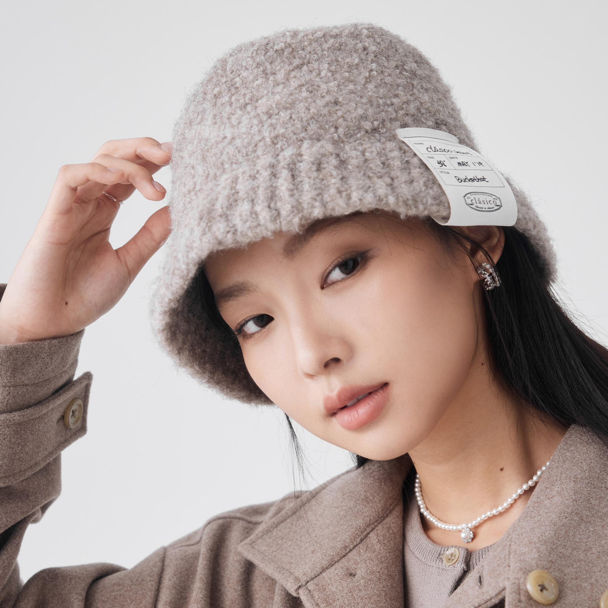 clásico针织盆帽渔夫帽