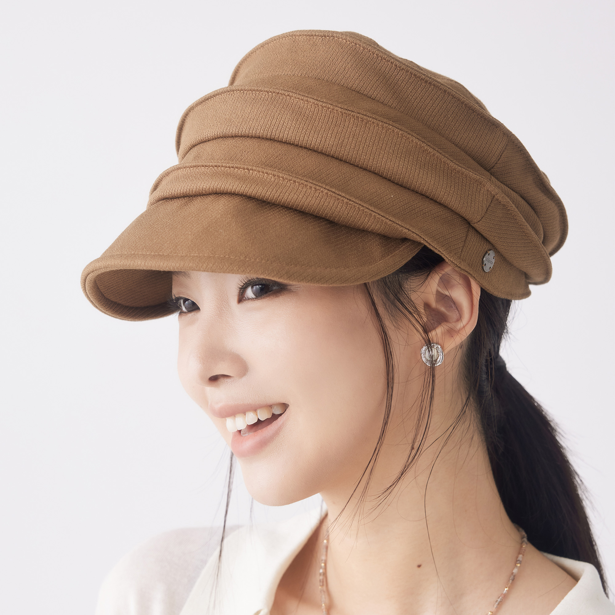 风琴褶皱软顶鸭舌帽加深鸭舌帽