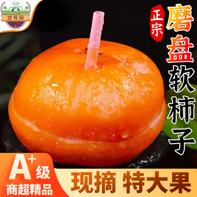 河北特大磨盘柿子新鲜流心软柿子甜水果懒柿北京盆柿冰柿胜冻柿子