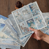 15张手帐背景Stamperia纸本 Wintertales复古ins欧美素材冬日精灵