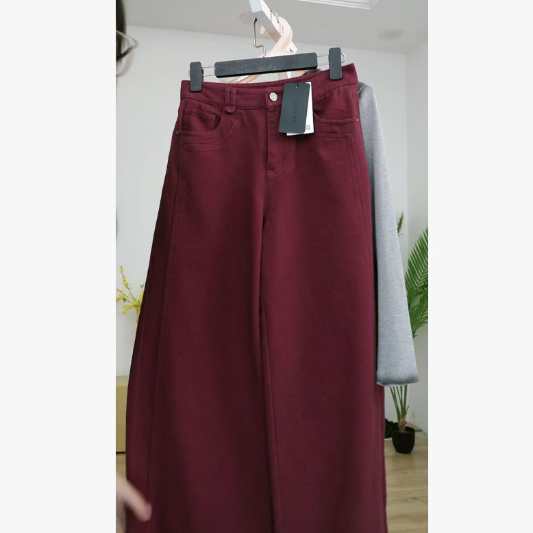 品牌折扣安可拉红加绒的裤子M4D715A长103