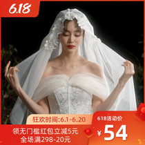 Love under the moon new Decal lace headdress Wedding Photo Props headdress European main wedding headdress headdress