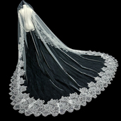 新款 拖尾韩国网头纱超仙森系婚礼头纱配饰 结婚主婚纱头纱新娘长款