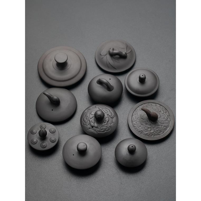 单卖紫砂杯盖紫砂茶壶盖碗盖子泡茶杯马克杯茶杯陶瓷圆形盖子配