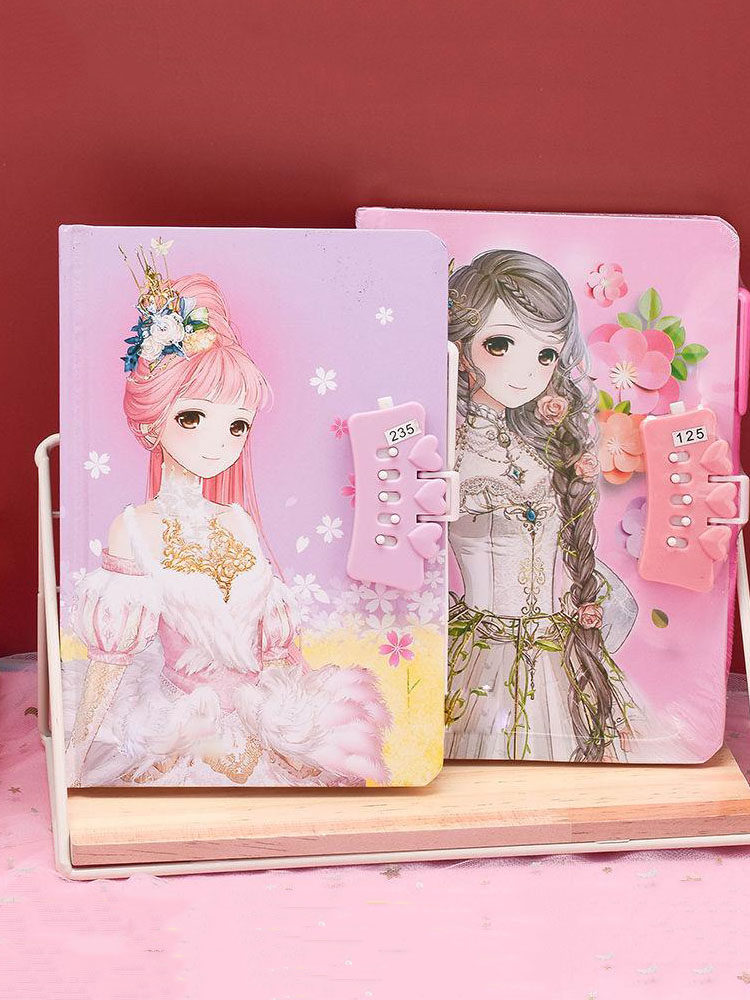 소녀들을 위한 기적 누안누안 코드북 일기 자물쇠가 달린 열두 별자리 공주 초등학생을 위한 귀여운 한국어 버전