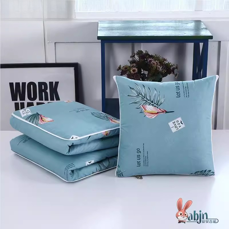 纯棉多功能车内抱枕被子两用网红男加厚靠垫被抱枕套一体毯子可爱