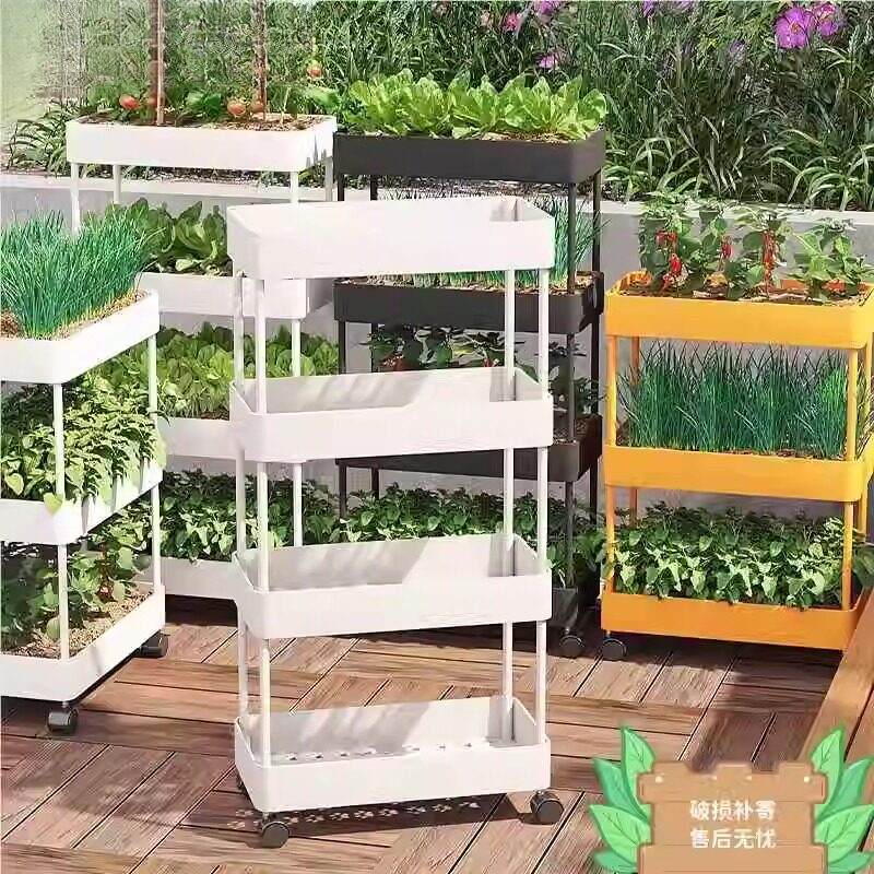 可移动草莓种植架移动小推车书架置物架书桌简易放书架家用客厅架
