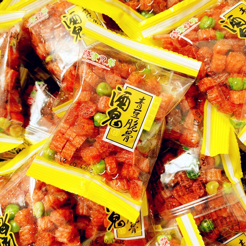 辣派兄弟小鬼头酒鬼青豆脆骨大刀肉经典怀旧零食辣条童年回忆500g