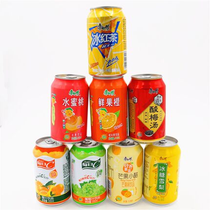 果汁饮料冰红茶310ml*24罐整箱茶饮品酸梅汤冰糖雪梨橙