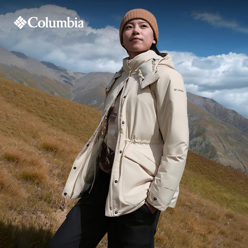 哥伦比亚户外女金点防水羽绒服