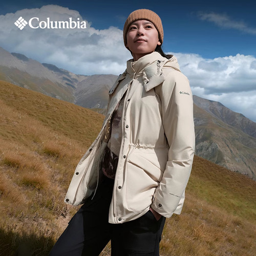 哥伦比亚户外女金点防水羽绒服