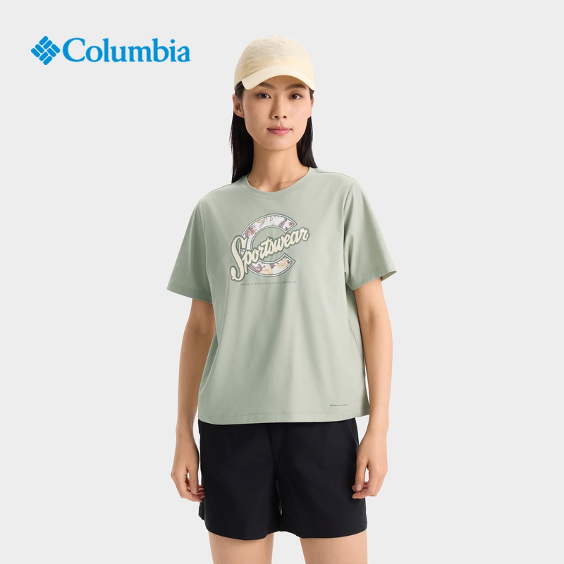哥倫比亞戶外女吸汗運動休閑T恤