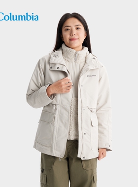 2024秋冬新品哥伦比亚户外冲锋衣女保暖抓绒内胆三合一外套WR3825
