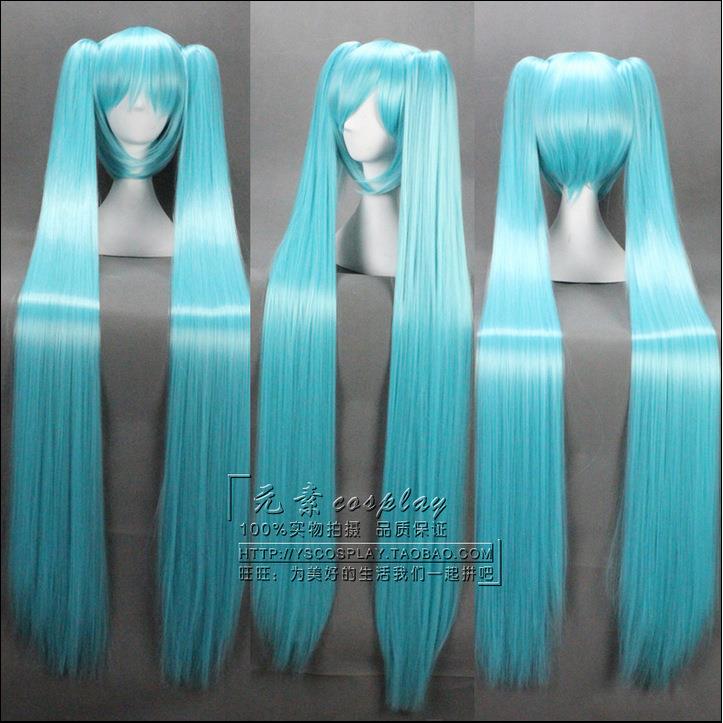 漂艺 初音未来cos假发动漫cosplay山茶花烟粉水蓝长发双马尾造型