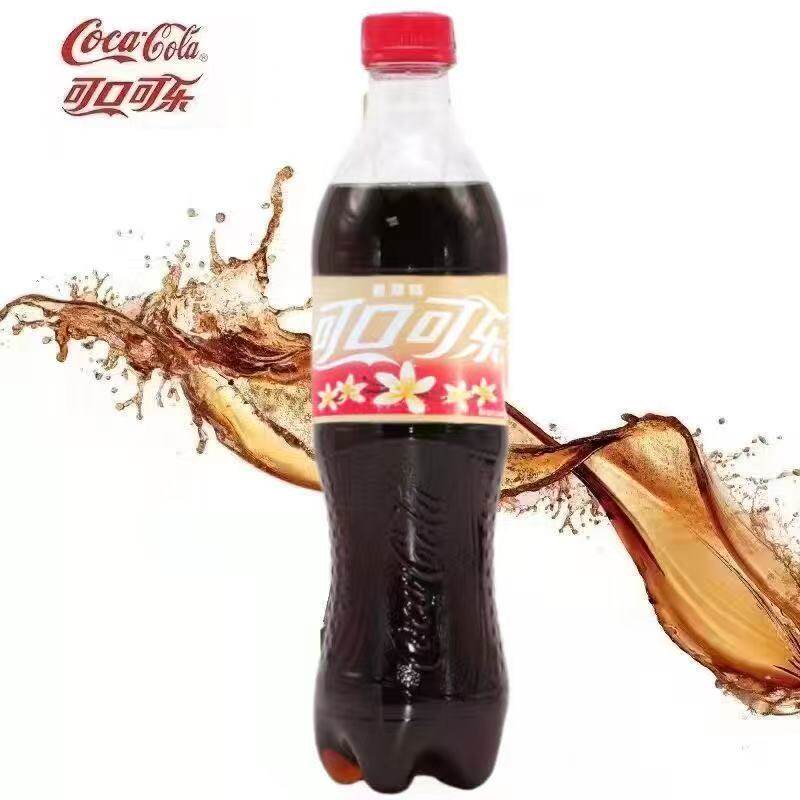 4月产可口可乐Coca-Cola香草味汽水有糖500ml*12瓶新老包装随机