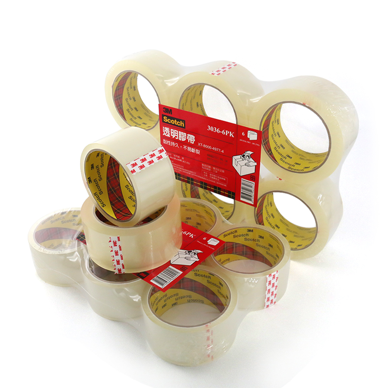 3M思高封箱胶带透明胶带3036#透明高粘性包装胶带超市封口快递打包胶带