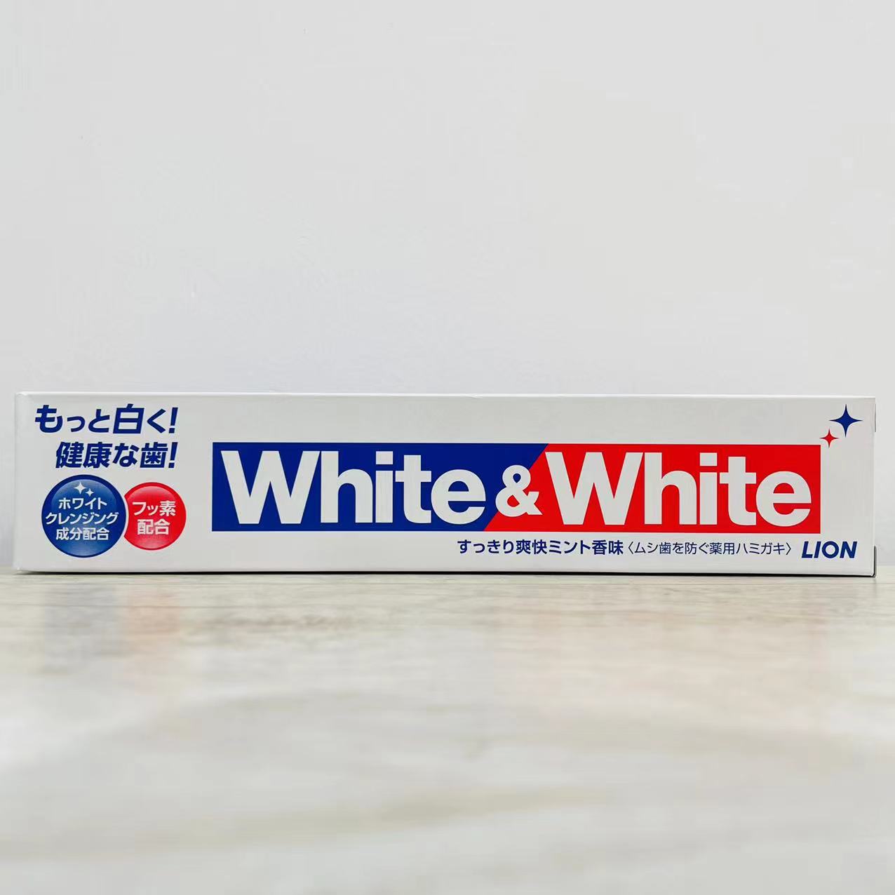 日本进口狮王white美白牙膏150g清新口气防蛀含氟去黄口臭去牙渍