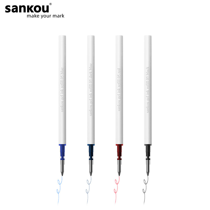 sankou亚规速干彩色中性笔芯黑红